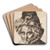 Head of a Bearded Man Wearing a Cap by Jacob de Gheyn II Art Drink Coaster set Head of a Bearded Man Wearing a Cap by Jacob de Gheyn II Art Drink Coaster set