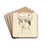 Vrouw met baret by Lon Spilliaert Drink Coasters - set of 4 Vrouw met baret by Lon Spilliaert Drink Coasters - set of 4