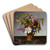 Garden bouquet in the jug by Johann Wilhelm Preyer Art Drink Coaster set