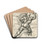 Halfgeknielde krijger in gevecht, rugfiguur by David Humbert de Superville Drink Coasters - set of 4