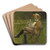 Study of a Seated Man with a Dog by Ladislav Mednynszky Art Drink Coaster set