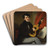 Portrait of a Man Playing a Guitar by George Chinnery Art Drink Coaster set