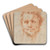 Study of a Man's Head by Pontormo (Jacopo Carucci) Art Drink Coaster set