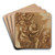 Victory, Janus, Chronos and Gaea by Giulio Romano Art Drink Coaster set