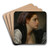 Study of a Womans Head by Jean-Baptiste Greuze Art Drink Coaster set