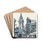 Gezicht bij de Dam te Monnickendam op de Speeltoren en Waaggebouw by Martin Monnickendam Drink Coasters - set of 4