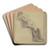 Sitzender mnnlicher Akt, den Kopf auf den rechten Arm gelegt by Jakob Becker Art Drink Coaster set