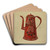 Toleware Coffee Pot by Max Soltmann Art Drink Coaster set