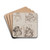 Four Portraits of two Children by Nicaise De Keyser Drink Coasters - set of 4 Four Portraits of two Children by Nicaise De Keyser Drink Coasters - set of 4
