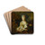 Portrait of a lady seated in a landscape with her pet dog and a monkey by Nicolas de Largillire Drink Coasters - set of 4