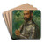 Half-length Portrait of a Man in Armor by Wilhelm Trbner Art Drink Coaster set