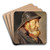 Fiskeren Ole Svendsen set i profil med sydvest by Michael Ancher Art Drink Coaster set