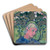 Head of a girl in flowers by Tadeusz Makowski Art Drink Coaster set Head of a girl in flowers by Tadeusz Makowski Art Drink Coaster set