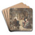 Reading the News at the Weavers' Cottage by Adriaen van Ostade Art Drink Coaster set