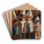 Carnival of children with a flag by Tadeusz Makowski Art Drink Coaster set Carnival of children with a flag by Tadeusz Makowski Art Drink Coaster set