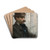 Portrait of Alphonse Maureau by douard Manet Drink Coasters - set of 4 Portrait of Alphonse Maureau by douard Manet Drink Coasters - set of 4
