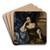Portrait of Elizabeth Capel, Countess of Carnarvon, with a guitar by Sir Peter Lely Art Drink Coaster set Portrait of Elizabeth Capel, Countess of Carnarvon, with a guitar by Sir Peter Lely Art Drink Coaster set