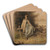 Jeune bergre assise sur une barrire by Jean-Franois Millet Art Drink Coaster set Jeune bergre assise sur une barrire by Jean-Franois Millet Art Drink Coaster set