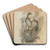 Grebes by James Sowerby Art Drink Coaster set Grebes by James Sowerby Art Drink Coaster set