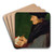 Portrait of Erasmus of Rotterdam Writing by Hans Holbein The Younger Art Drink Coaster set