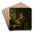 A Scholar at his Desk by Frans Van Mieris The Younger Art Drink Coaster set A Scholar at his Desk by Frans Van Mieris The Younger Art Drink Coaster set