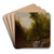 Fishing Near A Forest Waterfall by John Frederick Kensett Art Drink Coaster set