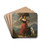 Peasant Girl with Two Goats, Carrying a Bundle of Hay by Dominik Weber Drink Coasters - set of 4