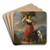 Peasant Girl with Two Goats, Carrying a Bundle of Hay by Dominik Weber Art Drink Coaster set