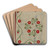 Quilt - Circle with Tulips by Ralph Atkinson Art Drink Coaster set Quilt - Circle with Tulips by Ralph Atkinson Art Drink Coaster set