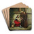 The Fortune Teller by Jos Frappa Art Drink Coaster set