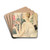 Kvinde i hvid kjole siddende ved vindueskarm by Gerda Wegener Drink Coasters - set of 4