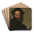 Head Of A Philosopher by Salvator Rosa Art Drink Coaster set