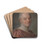 Portrait of Prosper Jolyot de Crbillon by Maurice-Quentin de La Tour Drink Coasters - set of 4 Portrait of Prosper Jolyot de Crbillon by Maurice-Quentin de La Tour Drink Coasters - set of 4