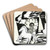Steigerend paard, bloem en kop (schets) by Leo Gestel Art Drink Coaster set
