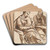 The Holy Family (recto); Study of a Leg(verso) by Agostino Carracci Art Drink Coaster set