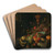 Still Life with Fruit and a Beaker on a Cock's Foot by Abraham Mignon Art Drink Coaster set Still Life with Fruit and a Beaker on a Cock's Foot by Abraham Mignon Art Drink Coaster set