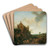 Landschaft mit Schlossruine und Pferdewagen by Christian Hilfgott Brand Art Drink Coaster set