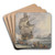 Sailing Ships and Small Boats in Rough Sea off the Coast by Samuel Owen Art Drink Coaster set