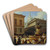 Straenansicht aus Mailand, im Hintergrund der Dom by Angelo Inganni Art Drink Coaster set