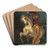 Rider Attacked by a Jaguar by Eugne Delacroix Art Drink Coaster set