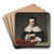 Portrait of a lady at a casement by Ferdinand Bol Art Drink Coaster set