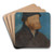 Bildnis eines Mannes mit schwarzem Barett by Hans Holbein The Younger Art Drink Coaster set