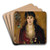Dame im roten Kleid by Anton Romako Art Drink Coaster set Dame im roten Kleid by Anton Romako Art Drink Coaster set