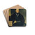 Herr mit Zylinder und Handschuh by Franz Eybl Drink Coasters - set of 4 Herr mit Zylinder und Handschuh by Franz Eybl Drink Coasters - set of 4