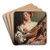 Woman with a Mandolin by Giovanni Battista Tiepolo Art Drink Coaster set Woman with a Mandolin by Giovanni Battista Tiepolo Art Drink Coaster set