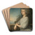Portrait Of A Woman On A Terrace, A Landscape Beyond by Antoine Vestier Art Drink Coaster set