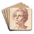 Head of a Girl Looking Up by Jean-Baptiste Greuze Art Drink Coaster set