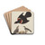 Red-winged Starling, Female Red-winged Starling, Black-poll Warbler, and Lesser Red-poll by Alexander Lawson Drink Coasters - set of 4