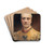 Portrait de Jules Laroche (1841-1925), socitaire de la Comdie-Franaise, en costume de scne by Aim Morot Drink Coasters - set of 4 Portrait de Jules Laroche (1841-1925), socitaire de la Comdie-Franaise, en costume de scne by Aim Morot Drink Coasters - set of 4