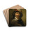 A young man in a gorget with a plumed hat by Govert Flinck Drink Coasters - set of 4 A young man in a gorget with a plumed hat by Govert Flinck Drink Coasters - set of 4